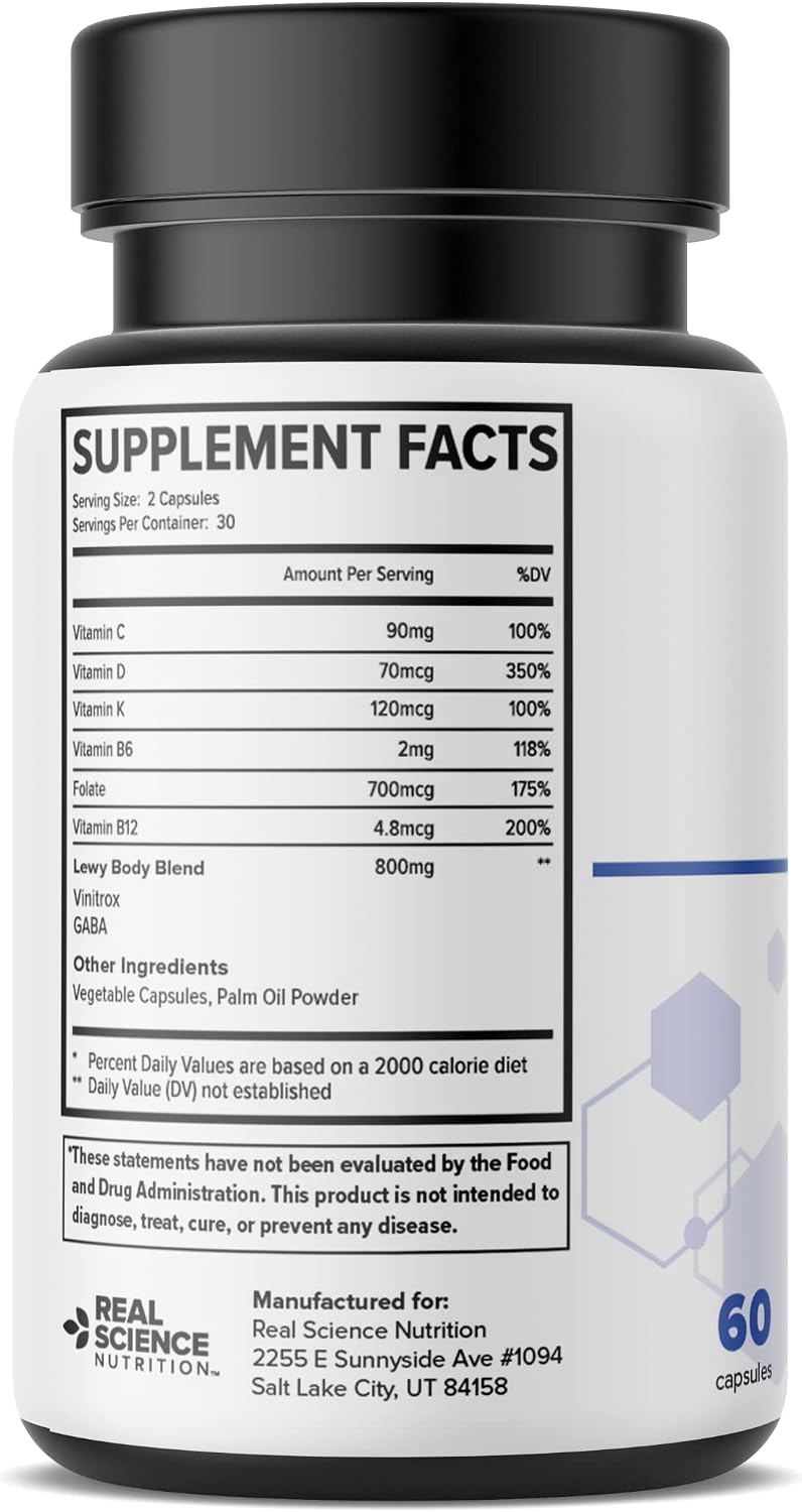 Real Science Nutrition Lew-X - Suplemento para Apoyo Cognitivo y Alivio de Temblores Musculares
