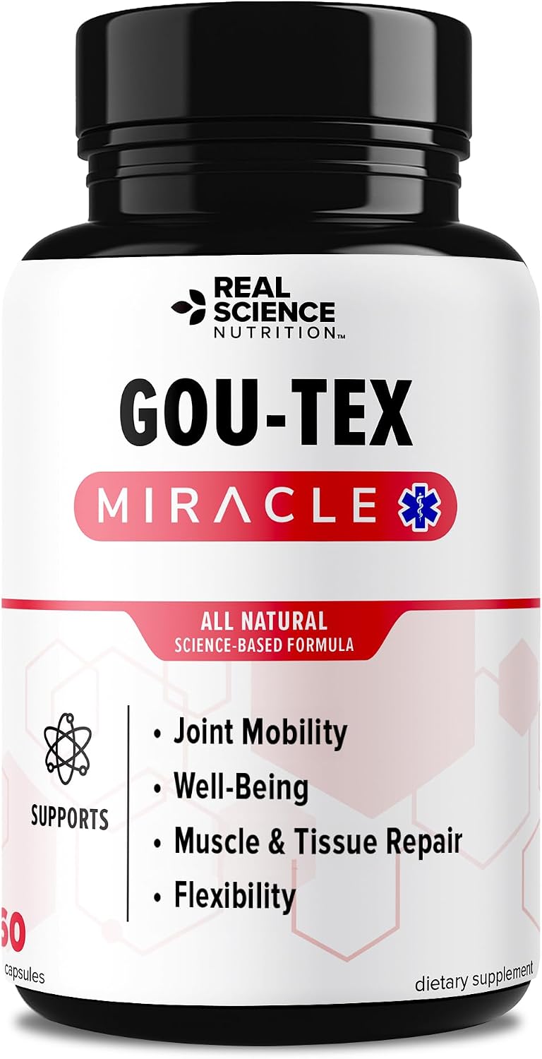 Real Science Gou-Tex – Suplemento para el ácido úrico y la movilidad articular con Vinitrox y GABA, 60 cápsulas