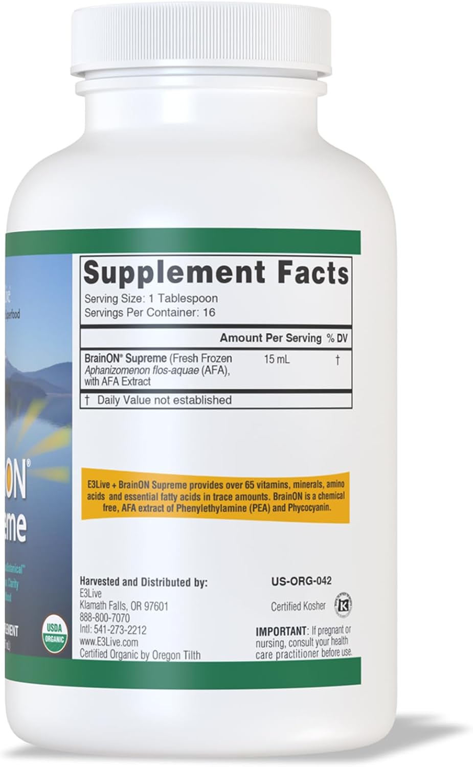 BrainON Supreme - Mezcla premium de nutrición cerebral - 237ml (Pack de 12)
