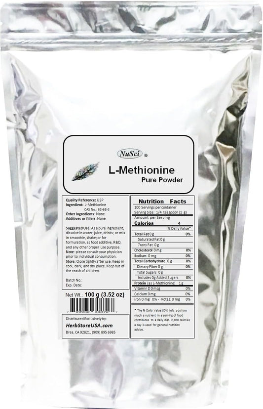 L-Metionina en Polvo Pura (100 g)