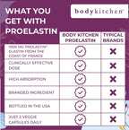 Body Kitchen Pro Elastin Peptides 1000mg – Péptidos de Elastina Marinos para la Firmeza y Elasticidad de la Piel, 180 Cápsulas
