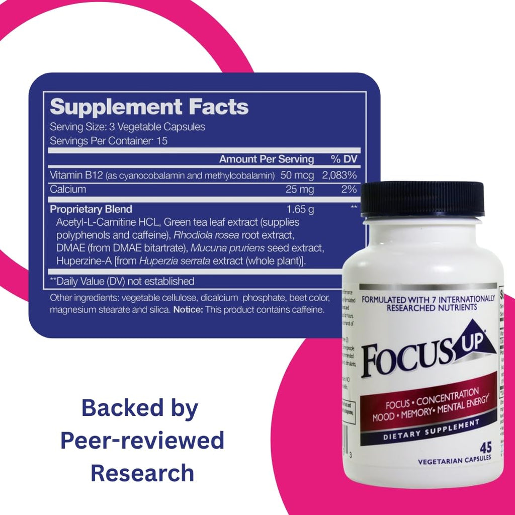 FocusUP Brain & Energy Support – Cápsulas Nootrópicas Naturales (45 unids.)