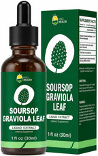 Extracto Líquido Orgánico de Hojas de Soursop Graviola | Gotas de Soursop Bitters | KingHealth 118 ml