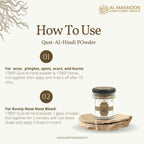 Metrol AL MASNOON Qust al Hindi / Oud Hindi en Polvo 100g - 100% Natural y Puro
