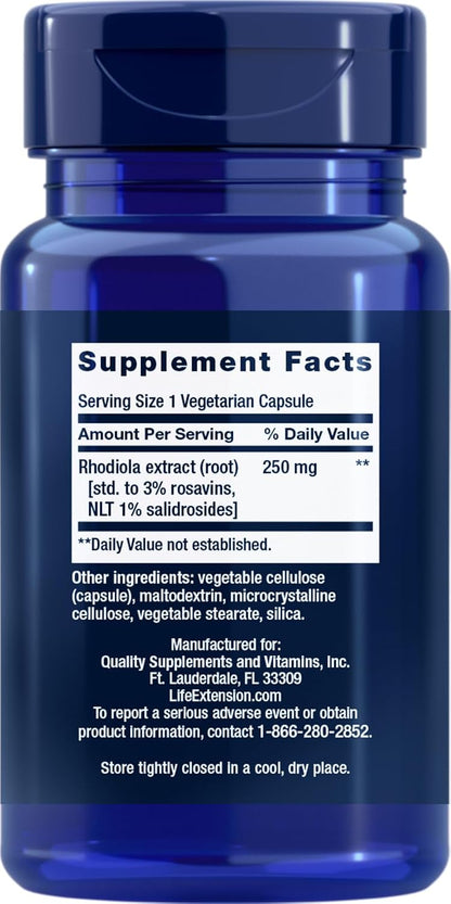 Life Extension Rhodiola Extract, 60 Vegetarian Capsules (Pack of 3) – Image 2