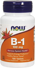NOW Foods B1 (Tiamina) 100 mg, 100 Comprimidos