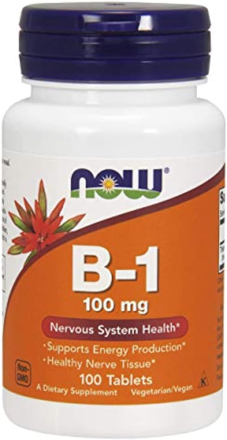 NOW Foods B1 (Tiamina) 100 mg, 100 Comprimidos