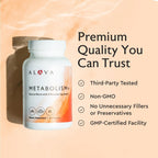 Alaya Naturals Metabolism+ - Energía Natural con Té Verde, Canela, Remolacha y Cafeína - 90 Cápsulas