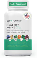 SELF NUTRITION NAD+ Resveratrol para Mujer con CoQ10, Biotina, Cúrcuma y Vitaminas A, C, E – 60 Cápsulas