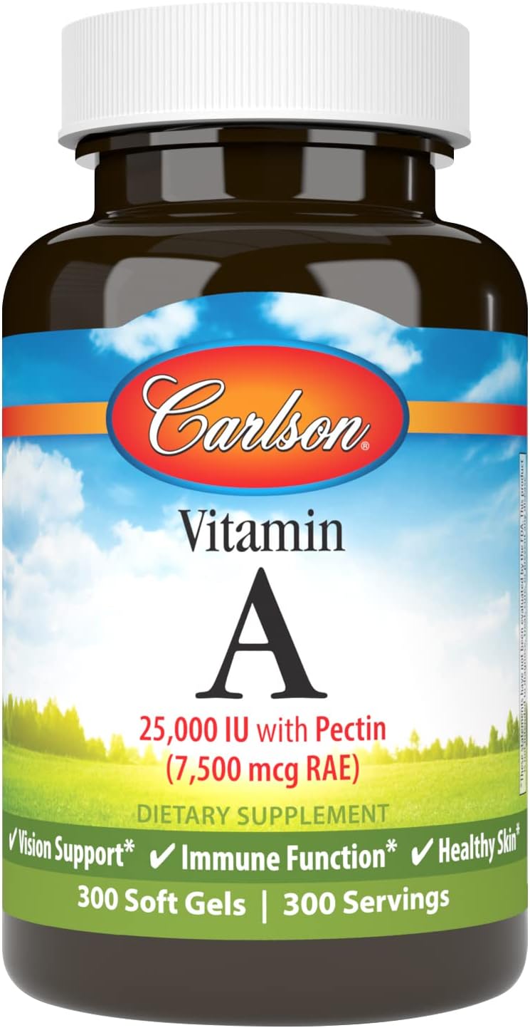 Carlson Labs Vitamin A with Pectin, 25000 IU, 100 Softgels