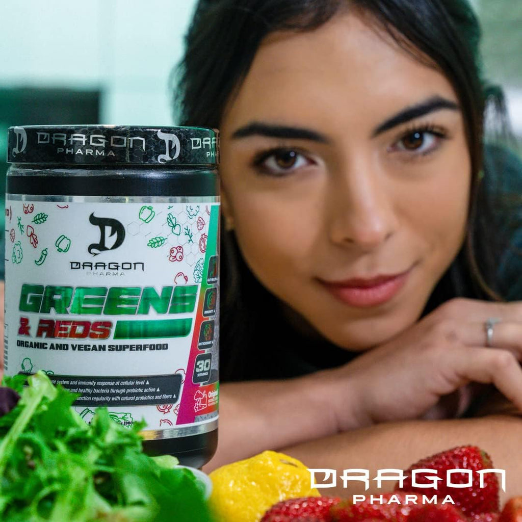 DRAGON PHARMA Greens and Reds, 23 Superalimentos Orgánicos, 30 porciones