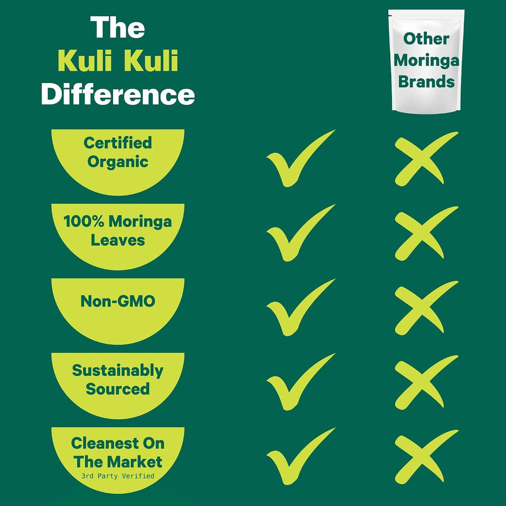 Kuli Kuli Moringa Oleifera Orgánica en Polvo - 4 Pack