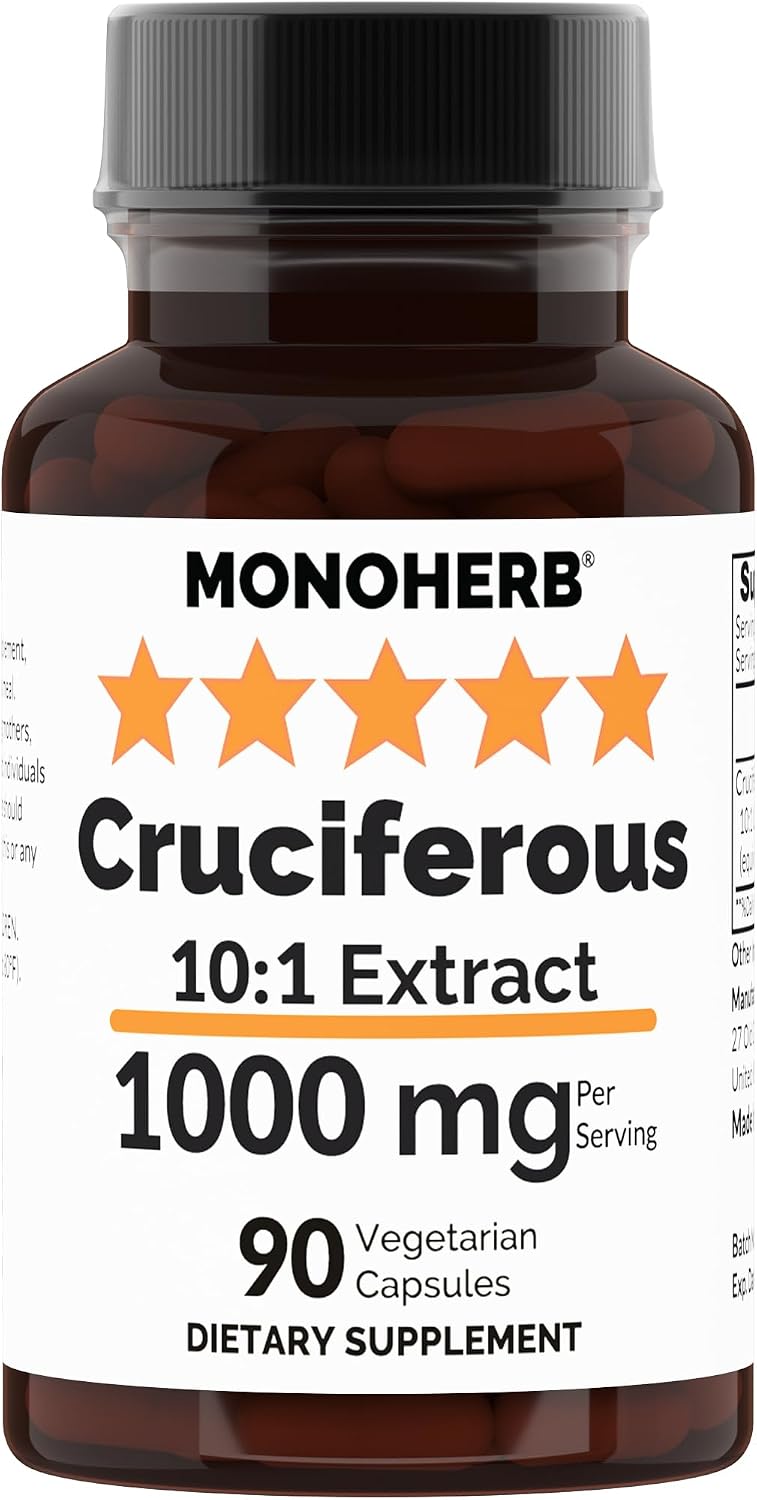 MONOHERB Extracto de Crucíferas 10:1 - 1000 mg por dosis - 45 cápsulas