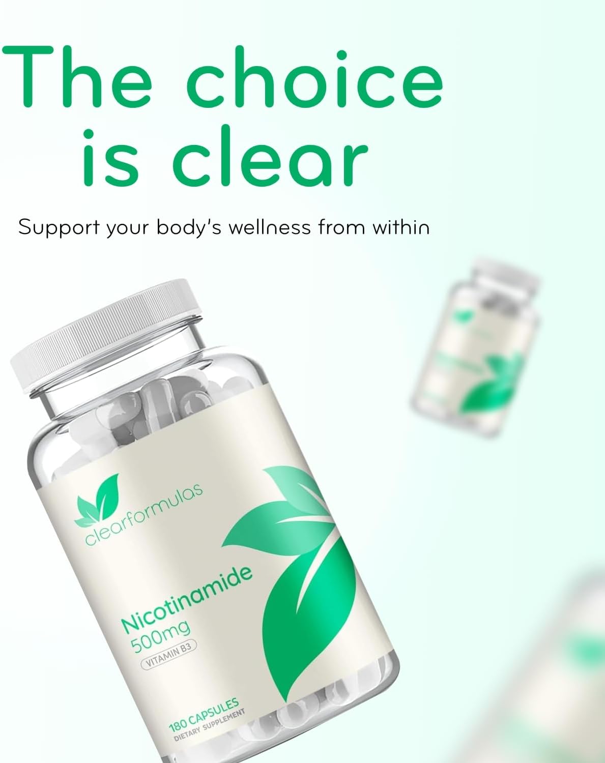 Vitamina B3 Nicotinamida 500 mg - Alta Absorción Sin Enrojecimiento - Precursor NAD+ - 360 Cápsulas