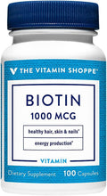 The Vitamin Shoppe Biotina 1 mg - 100 Cápsulas