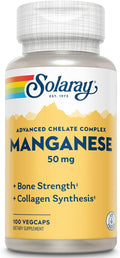 Solaray Manganese 50 mg – 100 Vegan Capsules – Mineral Supplement for Bone Health