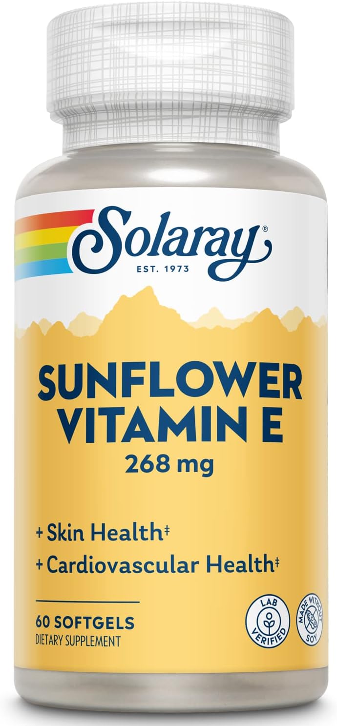 SOLARAY Sunflower Vitamin E 268 mg (400 IU) - 60 Softgels