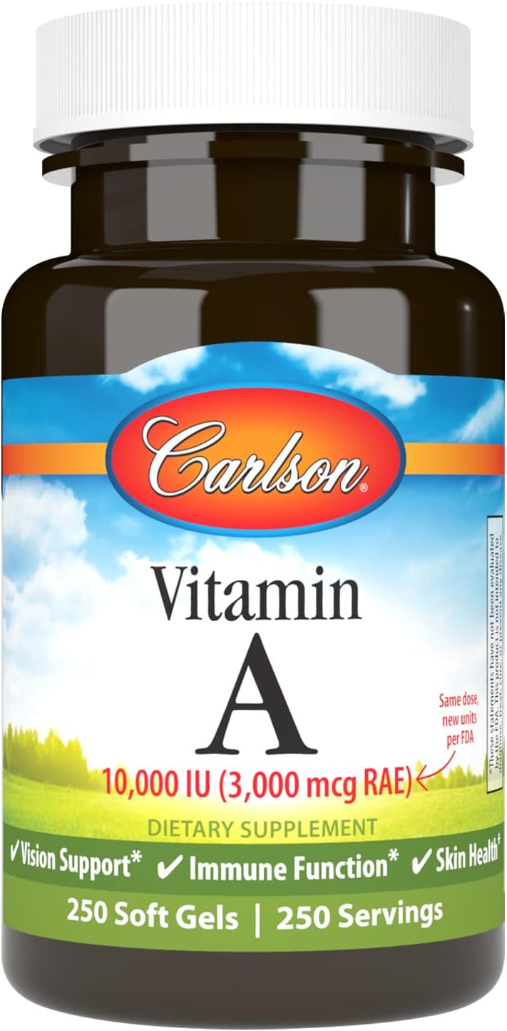 Carlson - Vitamina A, 10000 UI (3000 mcg RAE), 250 Softgels