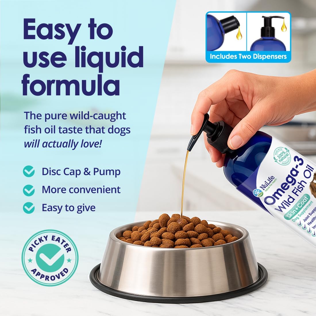 Aceite de Pescado Líquido para Perros con Omega 3, 6 y 9 - 946 ml