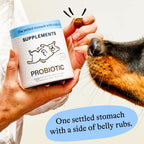 Probioticos para perros - Spot & Tango - Calabaza, Curcuma, Raiz de Achicoria, Pimienta Negra, Mezcla de 9 Cepas - 56 Masticables