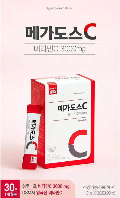 GIANANO Korean Vitamin C 3,000 mg, Sobres – La formación normal de colágeno para el funcionamiento normal de la – Image 3