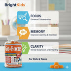 BrightKids Omega 3 y DHA Gominolas para Niños - Enfoque y Memoria