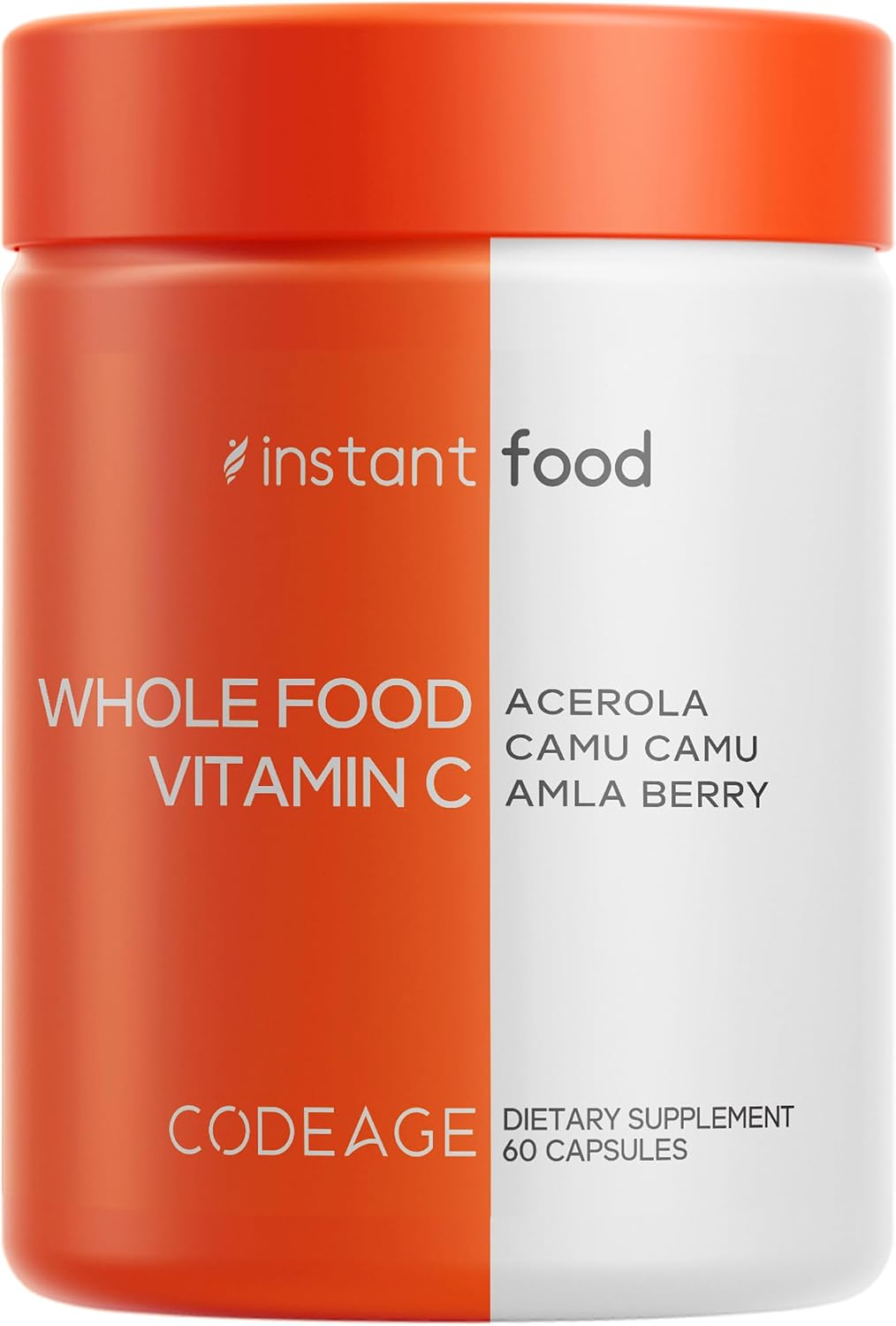 Codeage Instantfood Vitamina C de Alimentos Enteros - 500mg, 60 Cápsulas