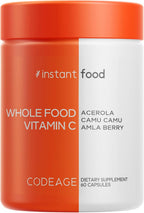 Codeage Instantfood Vitamina C de Alimentos Enteros - 500mg, 60 Cápsulas