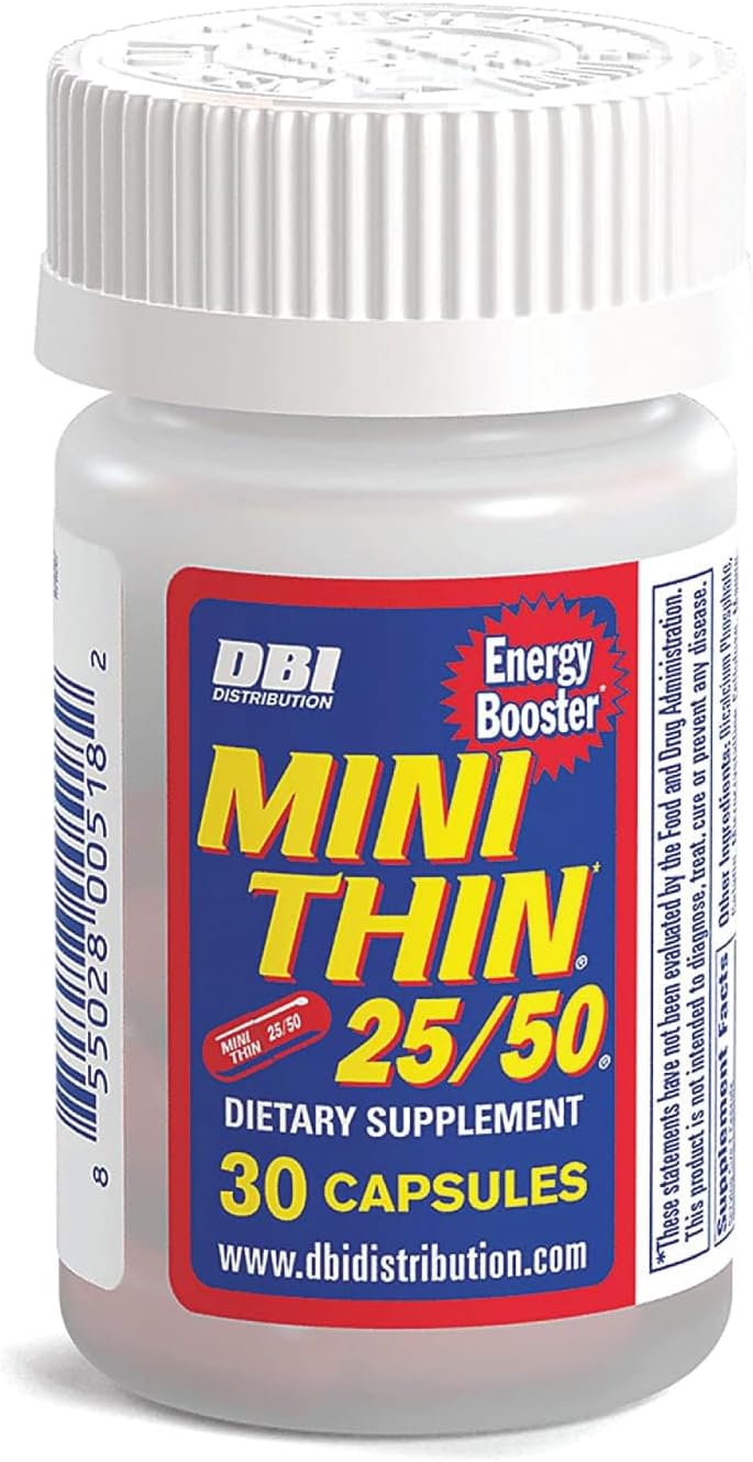 Mini Thin 25/50 - Cápsulas Energéticas con Cafeína (30 Cápsulas)