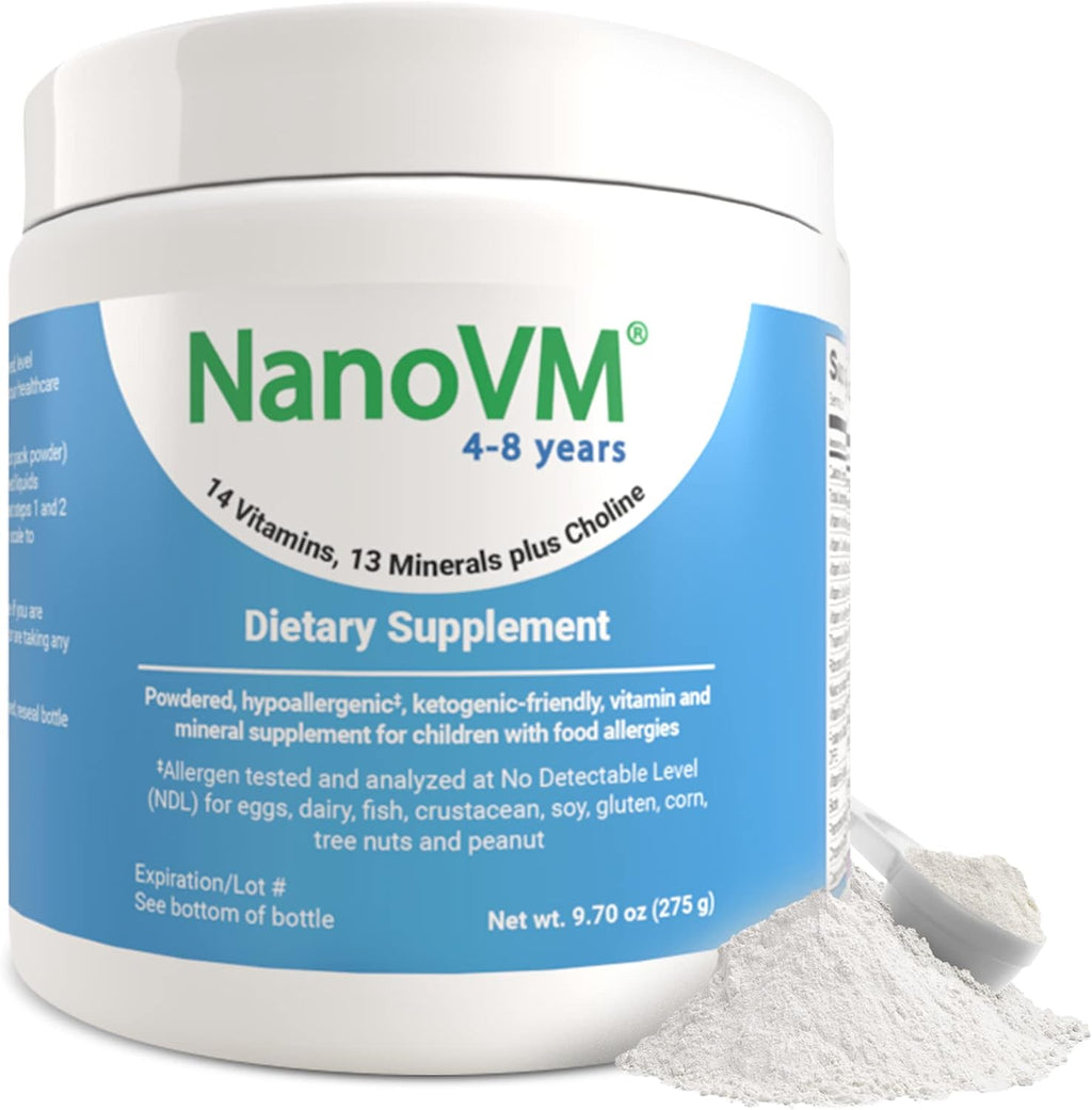 NanoVM Multivitamínico Infantil sin Alérgenos, 4-8 Años, Polvo sin Sabor, 275g