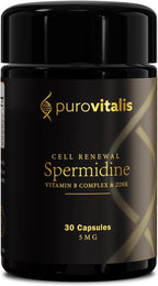 PUROVITALIS Spermidina Liposomal 5mg con Zinc, Vitamina D3 y B12 - 30 Cápsulas Veganas