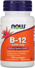 NOW Foods B-12 2000 mcg, 100 Pastillas