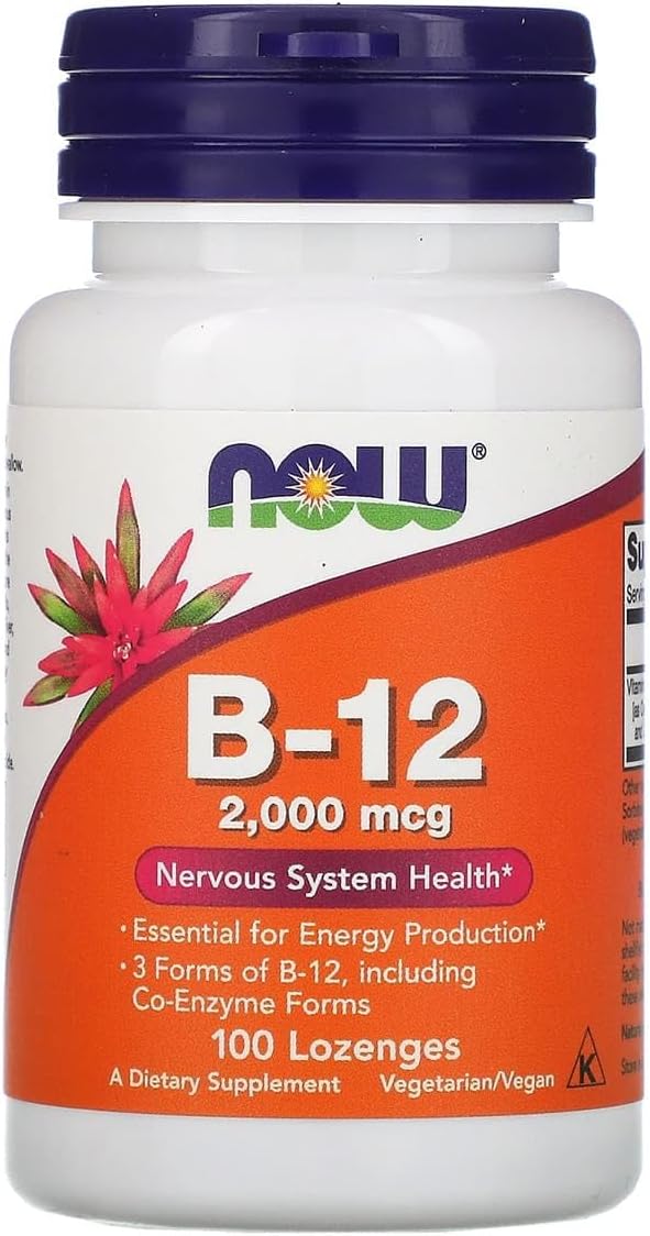 NOW Foods B-12 2000 mcg, 100 Pastillas