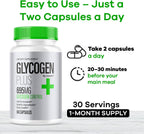 Glycogen Plus Cápsulas - Complemento Alimenticio para el Apoyo de Glucógeno, Fórmula Natural, 60 Cápsulas