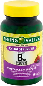 Vitamina B12 5000 mcg - 45 Comprimidos de Disolución Rápida Sabor Bayas - Pack de 2