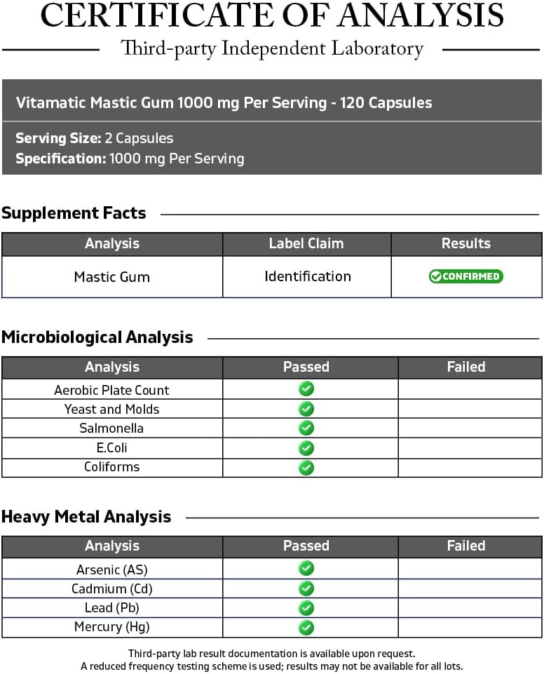 Vitamatic Goma de Masilla 1000 mg por ración, 120 cápsulas