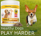 Amazing Omega 3 for Dogs - Suplemento de Aceite de Pescado para Perros - 90 Golosinas Blandas