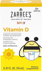 Zarbee's Gotas de Vitamina D3 para Bebés, 400 UI, Pack de 2 frascos de 14 ml