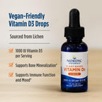 Nordic Naturals Vegan Vitamin D3 Liquid - 30 ml - 1000 IU - Vegan