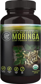 Cápsulas de Moringa en Polvo 100% Pura y Ecológica - 120 Cápsulas de 500 mg