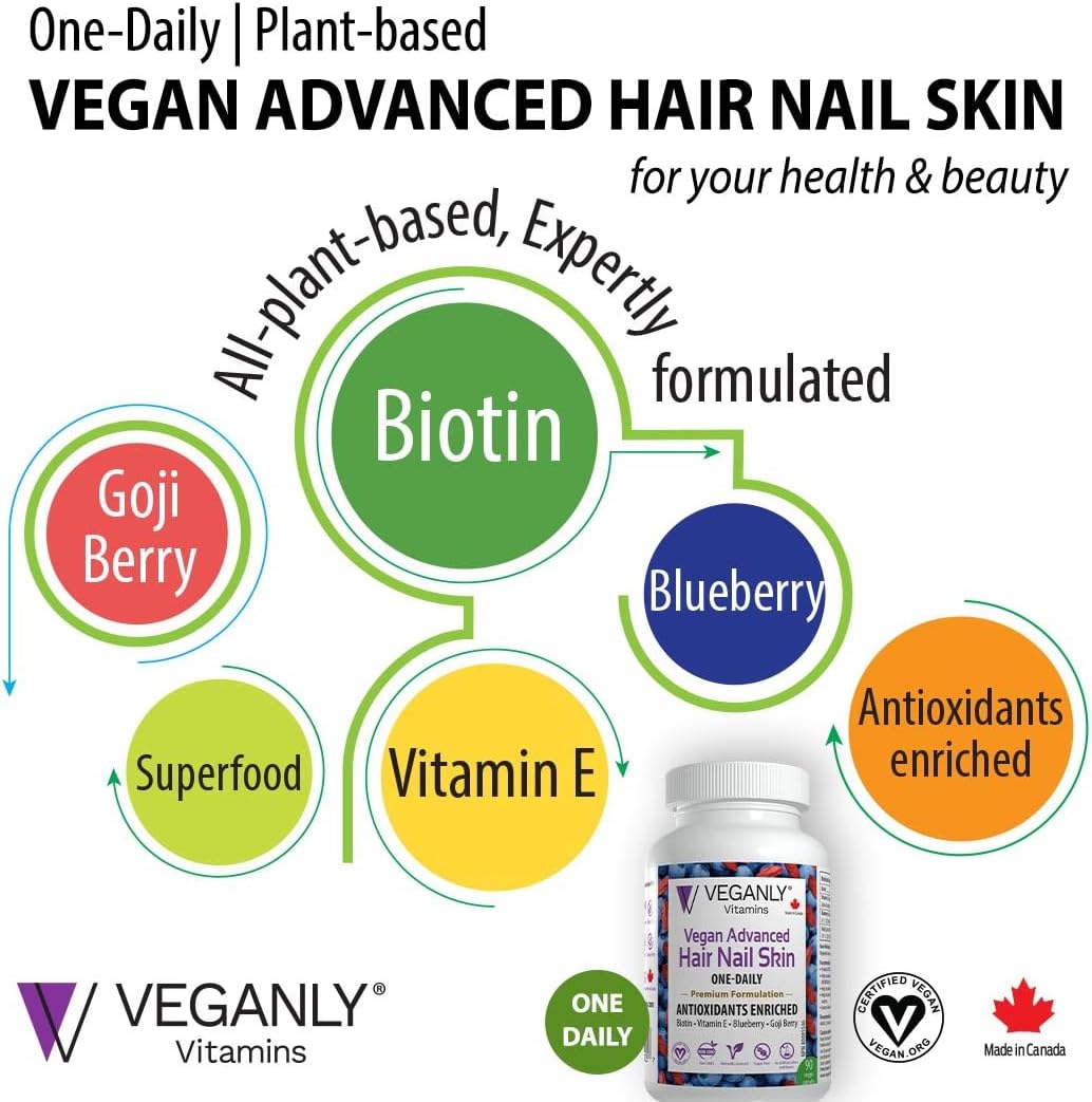 Vegan Advanced Hair Nail Skin One-Daily, 90 Cápsulas Veganas