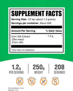 Corn Silk Powder Extract - Zea Mays, Vegan & Gluten-Free, 1.2g per Serving, 250g