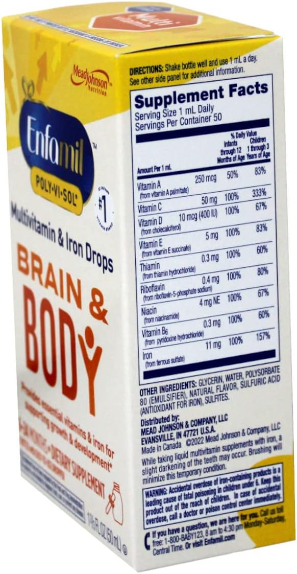 Enfamil Poly-Vi-Sol Gotas Multivitamínicas con Hierro - 50 ml