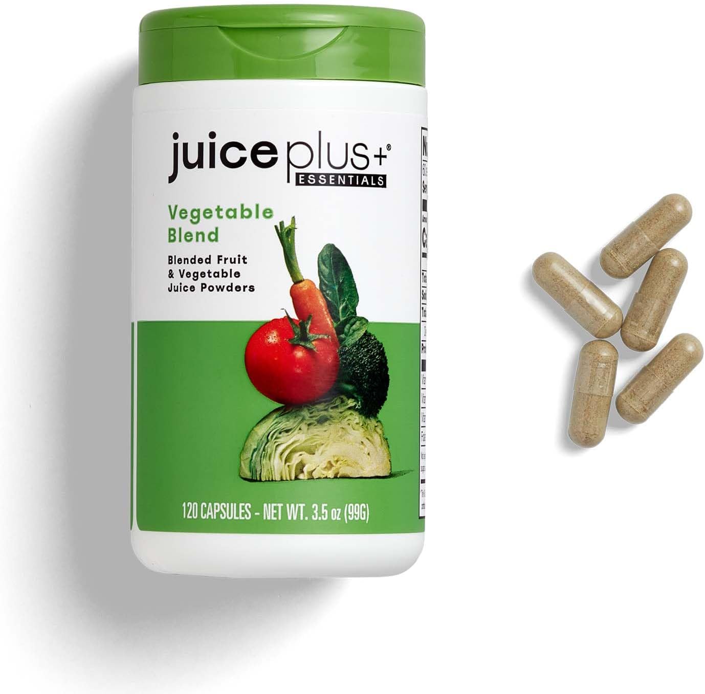 JuicePlus+ Fruit and Vegetable Supplement – Mezcla de 20 Frutas y Verduras, 2 Botellas (120 Dosis)