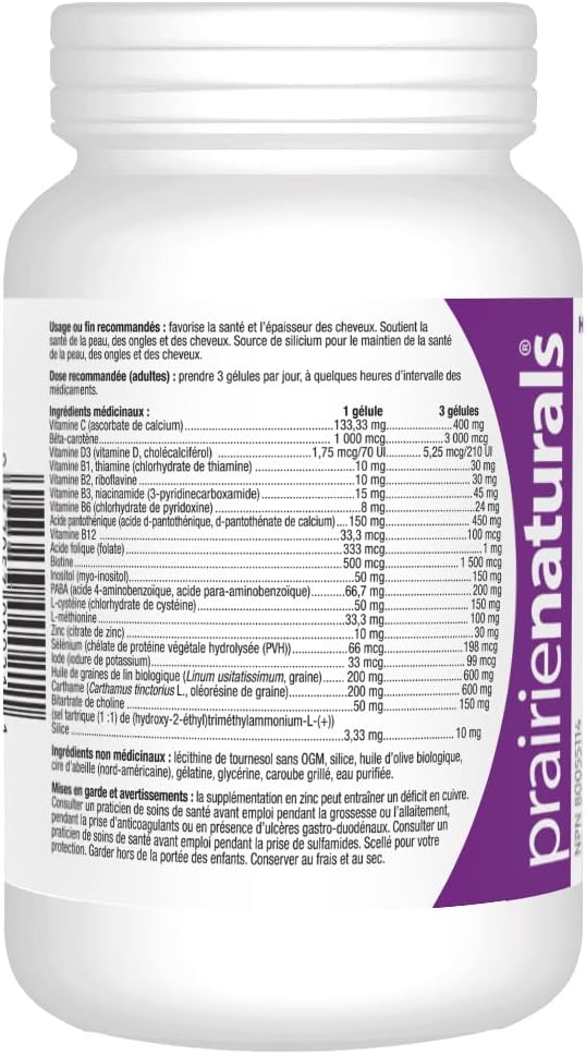 Prairie Naturals Hair Force Cápsulas Blandas, 90 Unidades