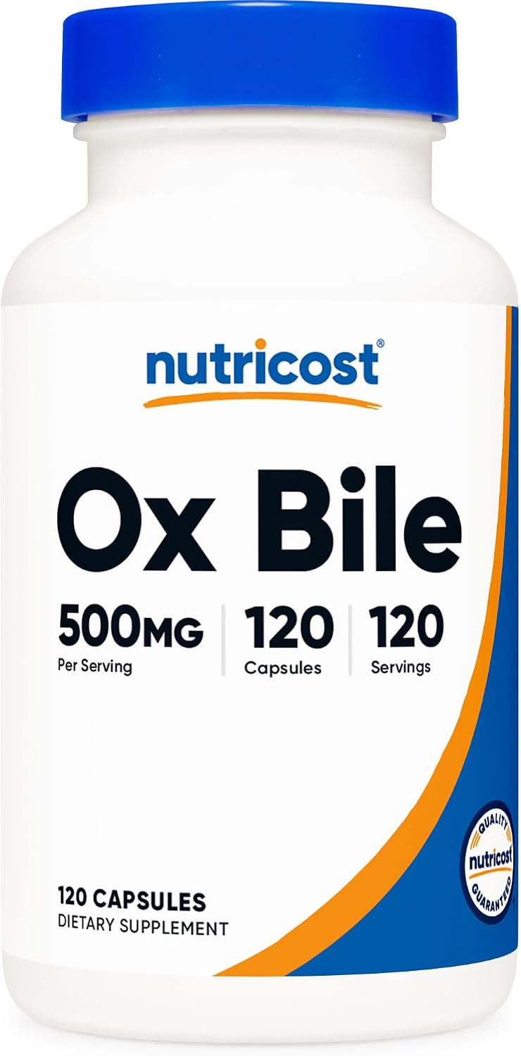Nutricost Bilis de Buey 500mg - 120 Cápsulas - Sin Gluten y No GMO
