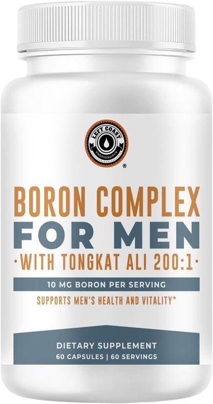 Left Coast Performance Boro con Tongkat Ali, Vitamina D3 y Zinc Picolinato - 10mg Boro, 30mg Zinc - 30 Cápsulas – Image 7