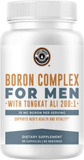 Suplemento de Boro con Tongkat Ali para Hombres - con Vitamina D3 y Zinc Picolinato 30mg - 60 Cápsulas