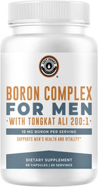 Suplemento de Boro con Tongkat Ali para Hombres - con Vitamina D3 y Zinc Picolinato 30mg - 60 Cápsulas