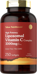 Tahoe Nutritionals Complejo de Vitamina C Liposomal | 3300mg | 250 Cápsulas Blandas | Alta Potencia